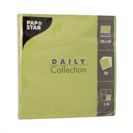 Servetten DAILY Collection 1/4 vouw 32cm x 32cm Olijfgroen