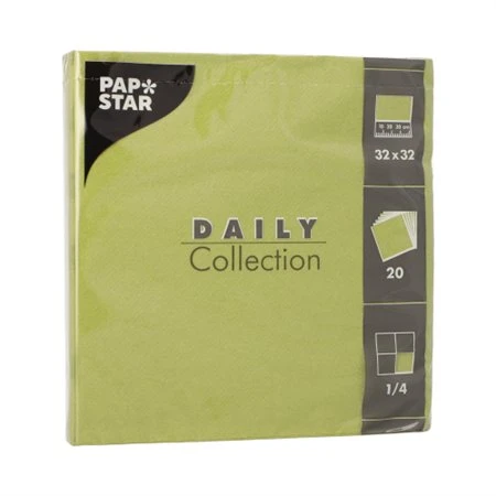 Servetten DAILY Collection 1/4 vouw 32cm x 32cm Olijfgroen - Horecavoordeel.com