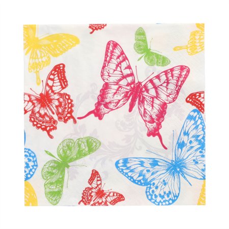 Servetten 3-laags 1/4 vouw 33cm x 33cm Delicate Butterflies