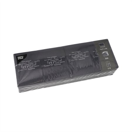 Snack servetten DAILY Collection 1/4 vouw 24cm x 16,5cm Zwart Enjoy your Meal - Horecavoordeel.com