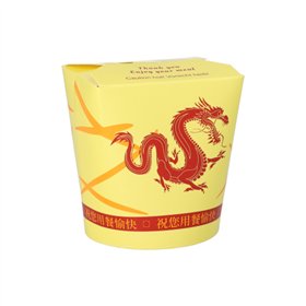 Wokbox Snackbox ASIA rond 550ml 9,7cm x 8,6cm x 7,4cm Dragon