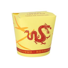 Wokbox Snackbox ASIA rond 900ml 11,2cm x 11cm x 9,5cm Dragon - Horecavoordeel.com