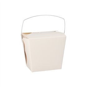 Snackbox met handvat ASIA rechthoekig 470ml 8,5cm x 7,5cm x 5,5cm Wit