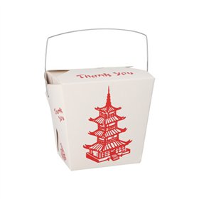 Snackbox met handvat ASIA rechthoekig 770ml 10,3cm x 8cm x 6,6cm Temple - Horecavoordeel.com