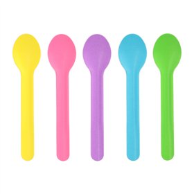 IJs en dessertlepels Papier 13cm kleuren assortiment
