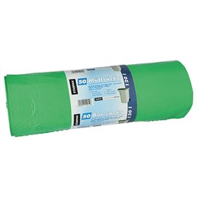 Industrie afvalzakken PCR LDPE 120 l 110cm x 70cm Groen - Horecavoordeel.com