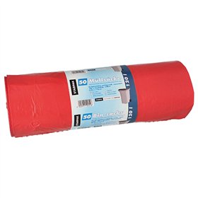 Industrie afvalzakken PCR LDPE 120 l 110cm x 70cm Rood - Horecavoordeel.com