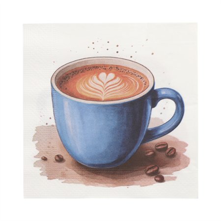 Servetten 3-laags 1/4 vouw 33cm x 33cm Cup of Coffee - Horecavoordeel.com