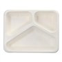 Menubakken topseal Suikerriet 3-vaks 1000ml 4,9cm x 22,7cm x 17,8cm Wit