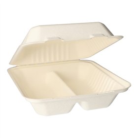 Menuboxen Suikerriet Pure 2-vaks 7,7cm x 20cm x 22cm Wit