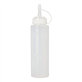 Knijpflessen PE rond 230ml Ø 4,5cm x 18,5cm Transparant