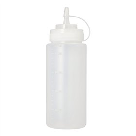 Knijpflessen PE rond 450ml Ø 6,5cm x 19,5cm Transparant