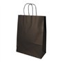 Draagtassen Papier 35cm x 26cm x 12cm Zwart met gedraaid handvat - Horecavoordeel.com