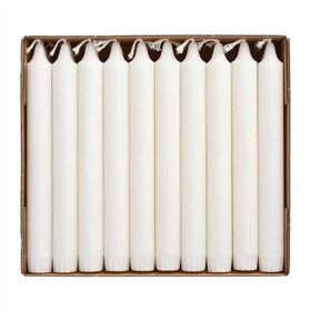 Kroonkaarsen Ø 2,2cm x 20cm Wit van 100% stearine - Horecavoordeel.com