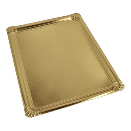 Serveerschalen Karton PET-coating vierkant 34cm x 45,5cm Goud