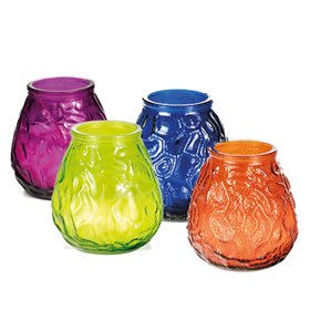 Windlichten Ø 100mm x 105mm kleuren assortiment