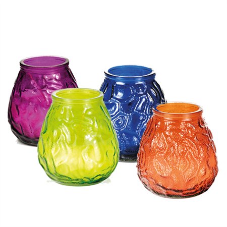 Windlichten Ø 100mm x 105mm kleuren assortiment