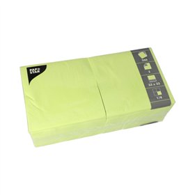 Servetten 3-laags 1/4 vouw 33cm x 33cm limoengroen - Horecavoordeel.com