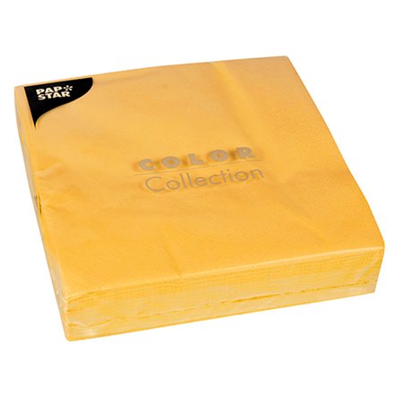 Servetten 2-laags 1/4 vouw 40cm x 40cm Geel - Horecavoordeel.com