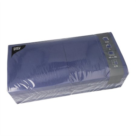 Servetten 3-laags 1/4 vouw 40cm x 40cm Donkerblauw - Horecavoordeel.com