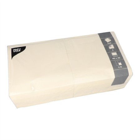 Servetten 3-laags 1/4 vouw 40cm x 40cm Crème