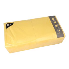Servetten 3-laags 1/4 vouw 40cm x 40cm Geel