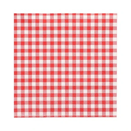 Servetten 3-laags 1/4 vouw 33cm x 33cm Rood Vichy Karo