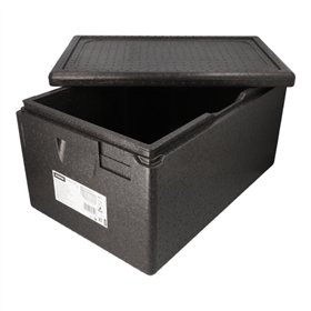 Transportboxen EPP 60cm x 40cm x 32cm Zwart Gastro-Norm 1/1 - Horecavoordeel.com