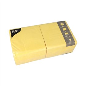 Servetten 1-laags 1/4 vouw 33cm x 33cm Geel