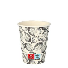 Drinkbekers Karton To Go 0,2 l Ø 8cm x 9,1cm Leaves