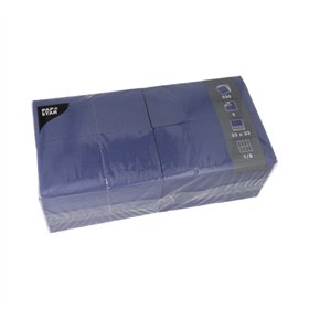 Servetten 3-laags 1/8-vouw 33cm x 33cm Donkerblauw - Horecavoordeel.com