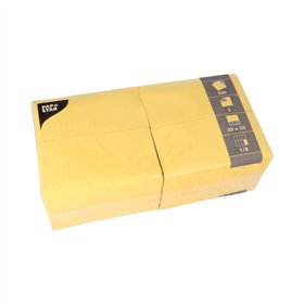 Servetten 3-laags 1/8-vouw 33cm x 33cm Geel - Horecavoordeel.com