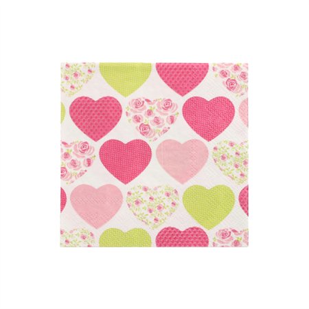 Servetten 3-laags 1/4 vouw 25cm x 25cm Sweetheart