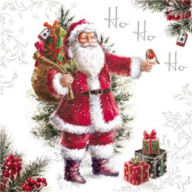 Servetten 3-laags 1/4 vouw 33cm x 33cm HoHoHo
