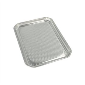 Catering serveerschalen Aluminium rechthoekig 35cm x 26cm