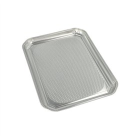Catering serveerschalen Aluminium rechthoekig 35cm x 26cm - Horecavoordeel.com