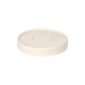 Deksel voor soepbeker Karton To Go rond Ø 9,9cm Wit - Horecavoordeel.com