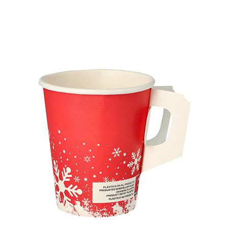 Drinkbekers met handgreep Karton 0,2 l Ø 8cm x 9,3cm Winter Time