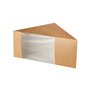 Kartonnen sandwichboxen met venster van PLA Pure 12,3cm x 12,3cm x 8,2cm Bruin