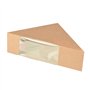 Kartonnen sandwichboxen met venster van PLA Pure 12,3cm x 12,3cm x 5,2cm Bruin