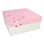 Gebaksdozen met deksel Karton vierkant 30cm x 30cm x 13cm Wit/roze Lovely Flowers - Horecavoordeel.com