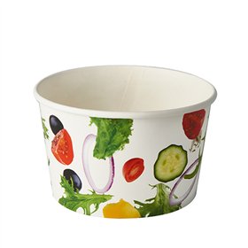 Saladebakken Karton To Go 600ml Ø 12,5cm x 7,5cm Salad