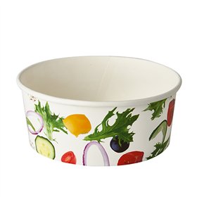 Saladebakken Karton To Go 750ml Ø 15cm x 6cm Salad - Horecavoordeel.com