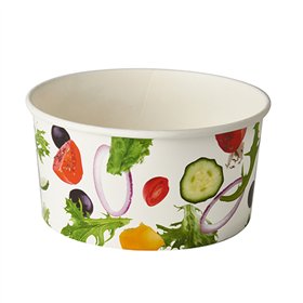 Saladebakken Karton To Go 1 l Ø 15cm x 7,5cm Salad