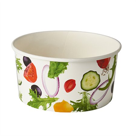 Saladebakken Karton To Go 1 l Ø 15cm x 7,5cm Salad - Horecavoordeel.com