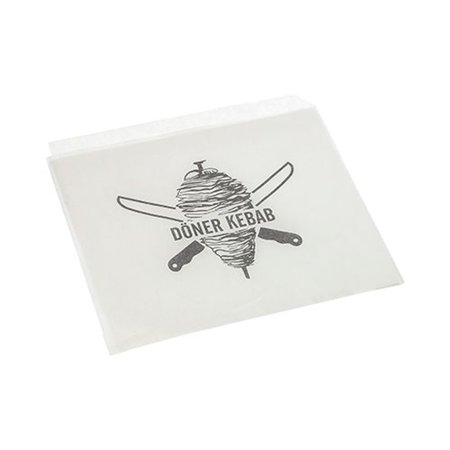 Döner Kebab zakjes 16cm x 16cm Wit vetwerend - Horecavoordeel.com