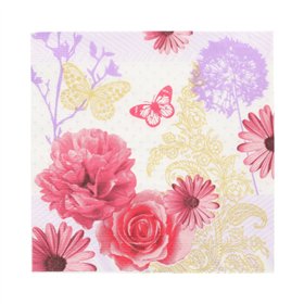 Servetten 3-laags 1/4 vouw 33cm x 33cm Charlene