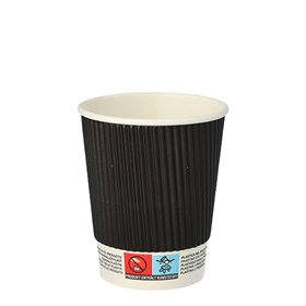 Drinkbekers Karton To Go 0,2 l Ø 8cm x 9cm Ripple Wall