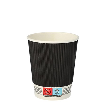Drinkbekers Karton To Go 0,2 l Ø 8cm x 9cm Ripple Wall - Horecavoordeel.com