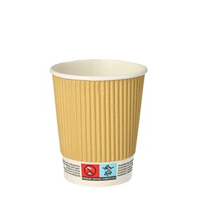 Drinkbekers Karton Pure 0,2 l Ø 8cm x 9cm Ripple Wall - Horecavoordeel.com